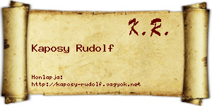 Kaposy Rudolf névjegykártya