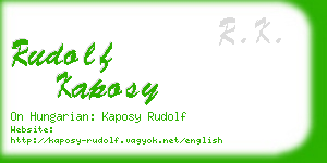 rudolf kaposy business card